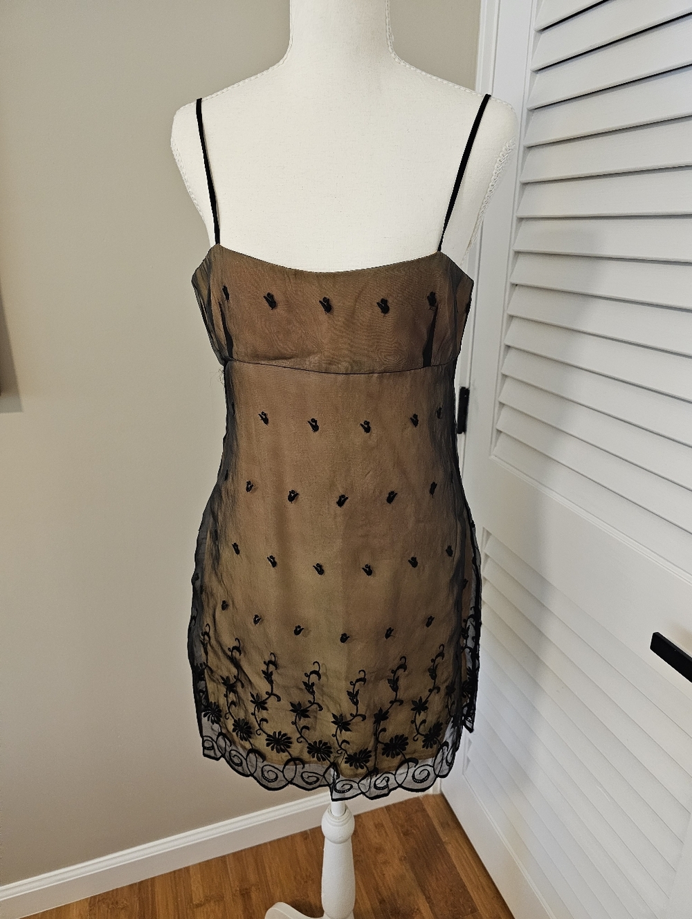 Vintage Y2K Bebe Mesh Overlay Slip Mini Dress | Size 6 - Picture 6 of 8